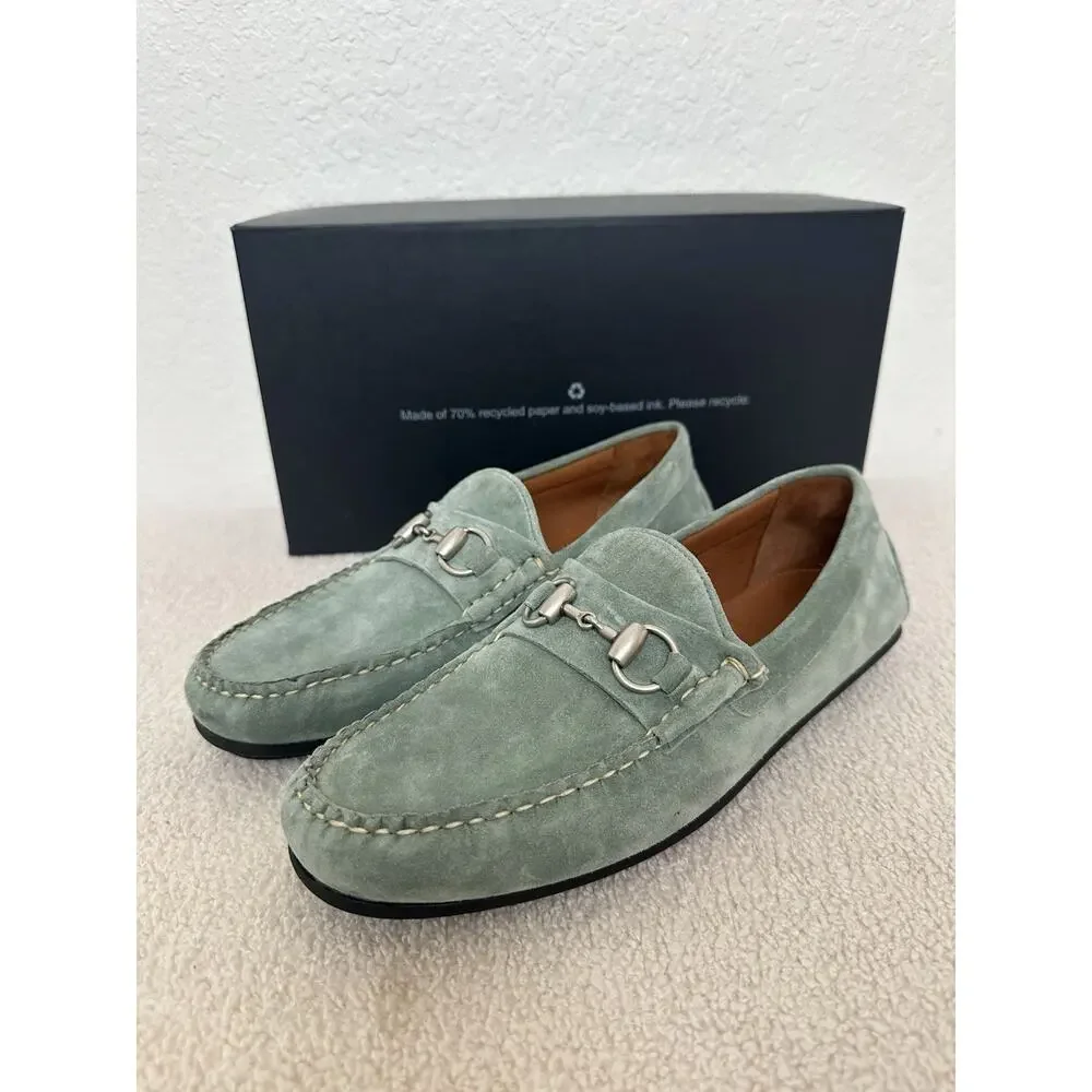 Allen Edmonds Sebastian Bit Driving Loafer Sage Suede Men Size 9D